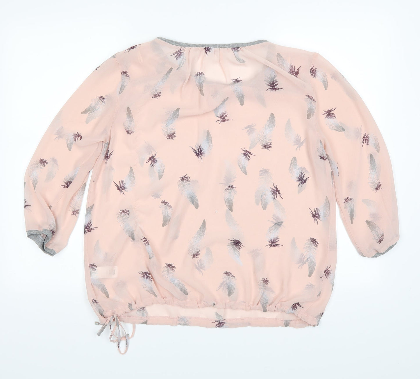 NEXT Womens Pink Polka Dot  Basic Blouse Size 12  - see through