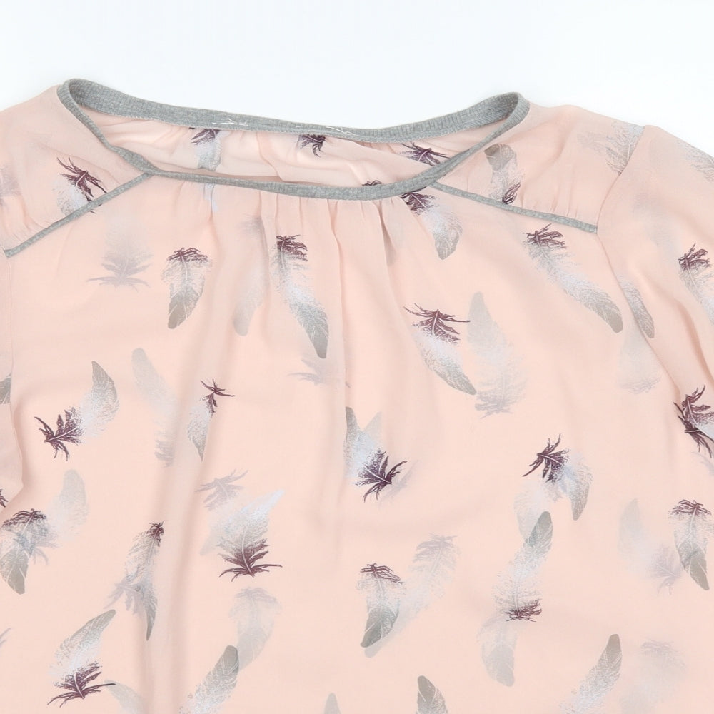 NEXT Womens Pink Polka Dot  Basic Blouse Size 12  - see through