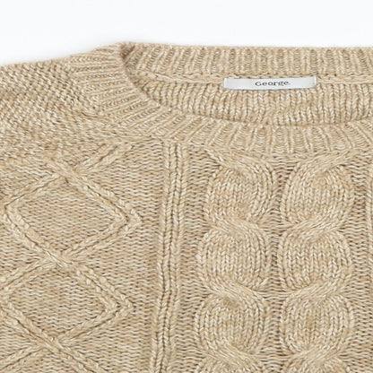 Close-up detail of George women’s brown jumper, size UK 12