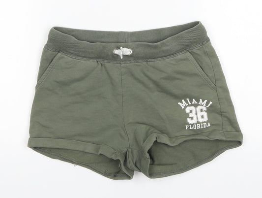 H&M Girls Green   Hot Pants Shorts Size 10-11 Years