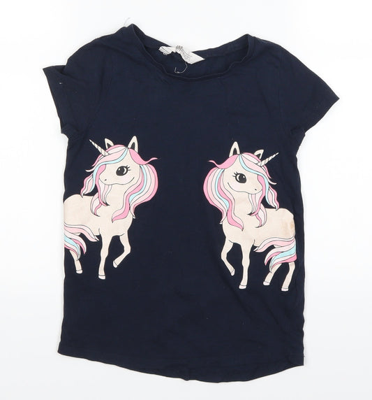 H&M Girls Blue   Basic T-Shirt Size 8 Years
