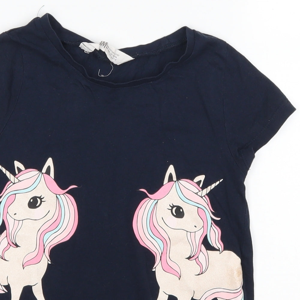H&M Girls Blue   Basic T-Shirt Size 8 Years