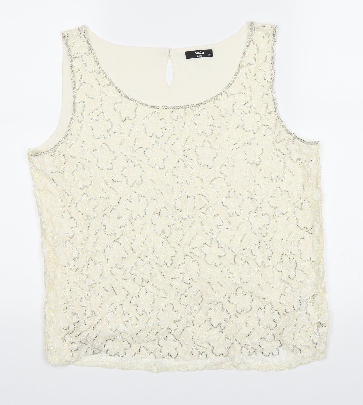 M&Co Womens Ivory   Basic Blouse Size 12