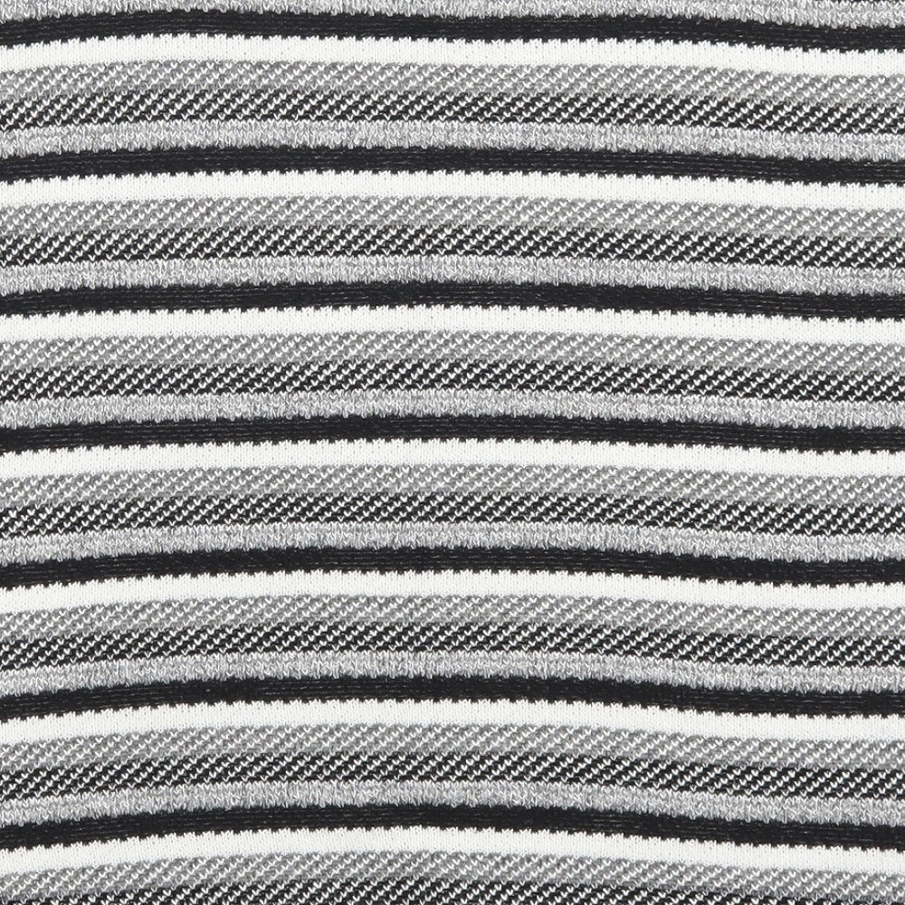 Preworn Womens Grey Striped  Basic T-Shirt Size M