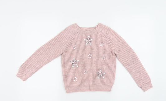 I Love Girlswear Girls Pink   Pullover Jumper