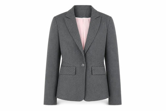 BHS Womens Grey Striped  Jacket Suit Jacket Size 10