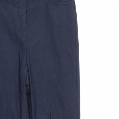 Close-up detail of Punt Roma women’s blue trousers, size UK 6, 31-inch leg