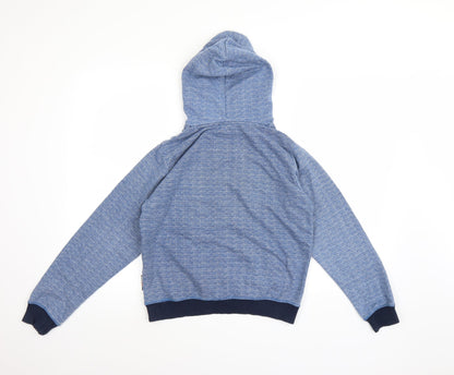 Back view of Lee Cooper boys’ blue striped pullover hoodie, size 13, years