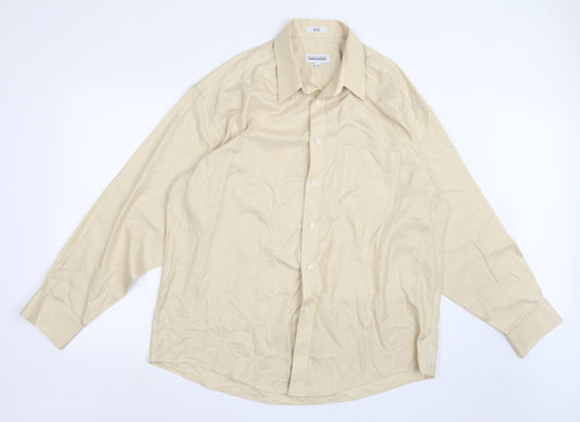 Joseph & Feiss Mens Beige    Button-Up Size 17