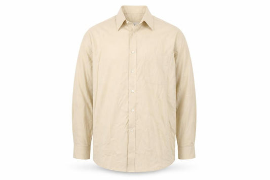 Front view of Joseph & Feiss men’s beige button-up, size 17