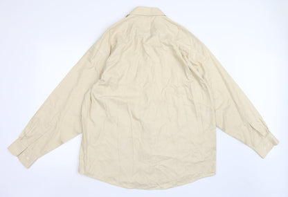 Back view of Joseph & Feiss men’s beige button-up, size 17