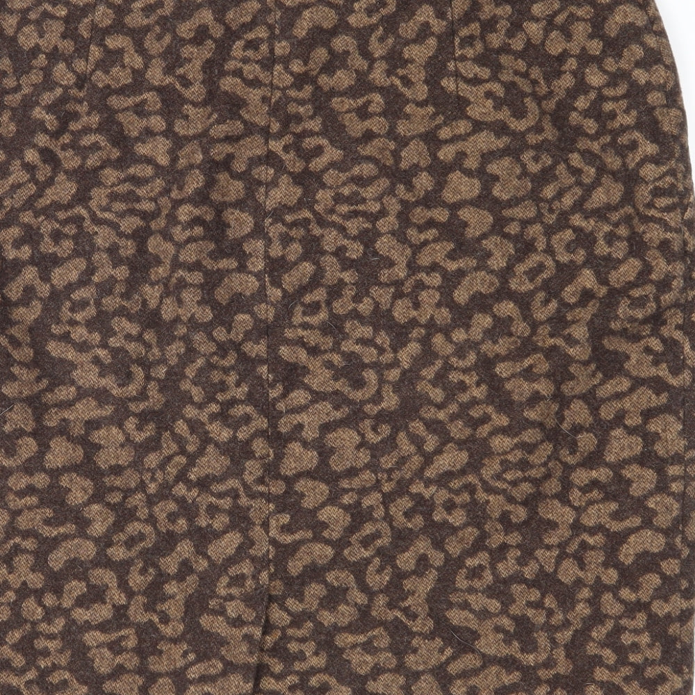 Per Una Womens Brown Animal Print  Straight & Pencil Skirt Size 14