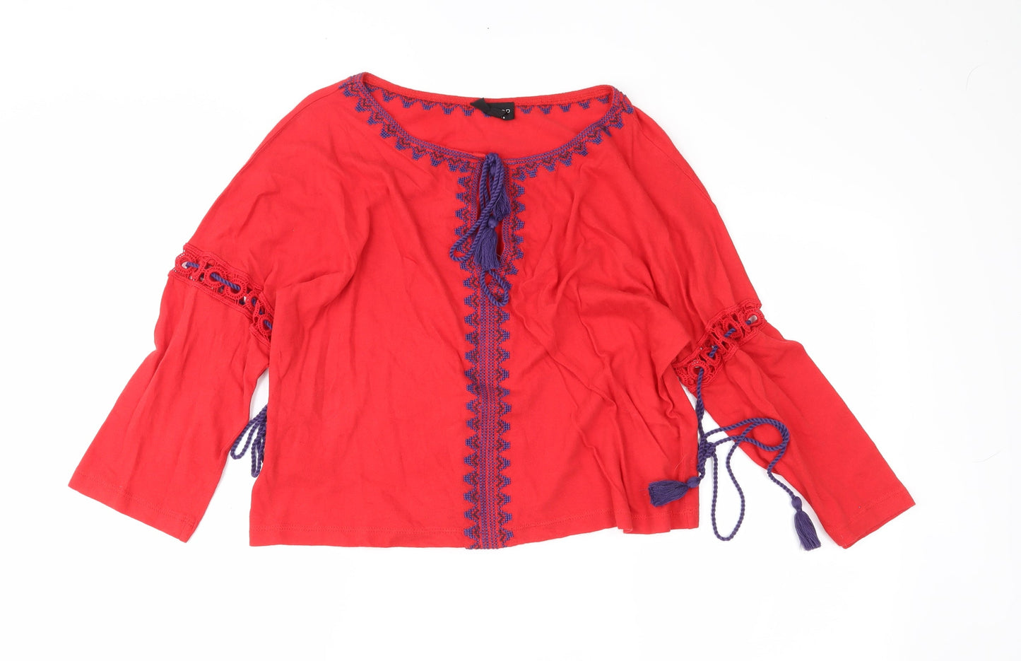 Topshop Womens Red   Basic Blouse Size 8