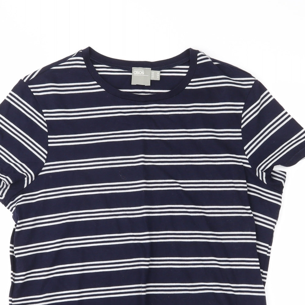 ASOS Womens Blue Striped  Basic Polo Size 10