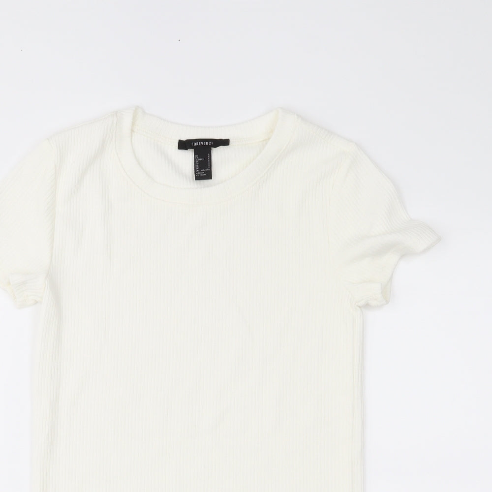 FOREVER 21 Womens White   Basic Blouse Size S