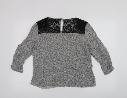Back view of Atmosphere women’s black basic blouse, size UK 12