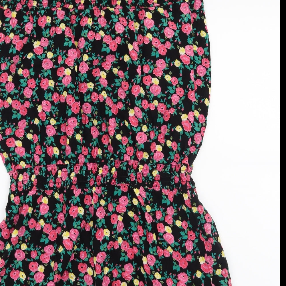 George Womens Black Geometric  Romper One-Piece Size L