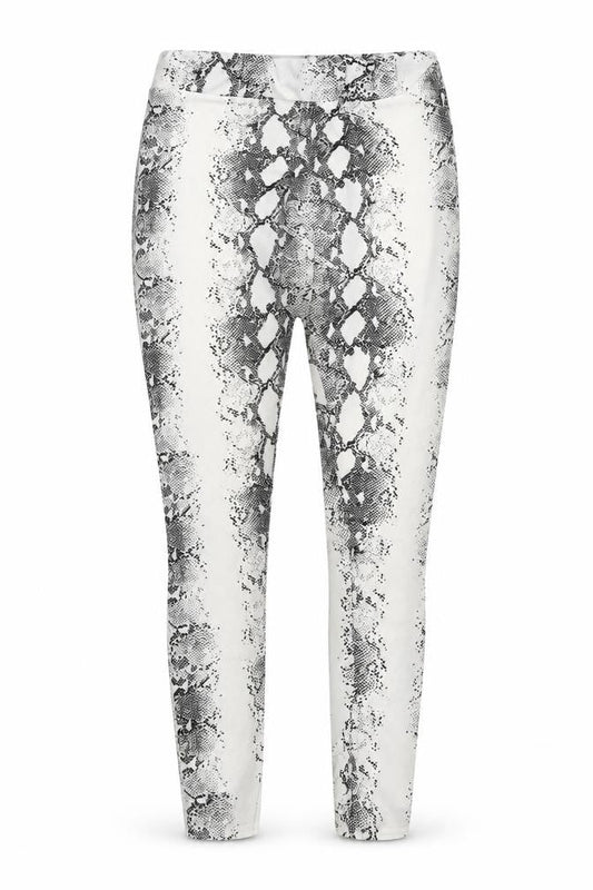 Front view of Parisian women’s white animal print jegging leggings, size UK 12, 25-inch leg