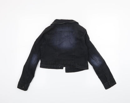 Back view of H&M girls’ black jacket, size 11, years