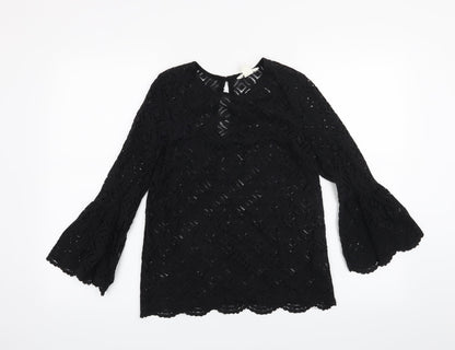 Additional front view of H&M women’s black basic blouse, size XS