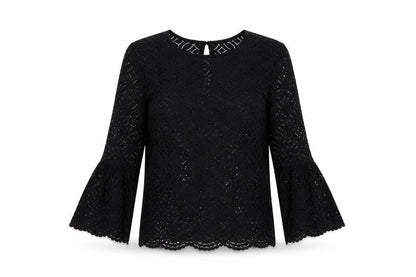 Front view of H&M women’s black basic blouse, size XS
