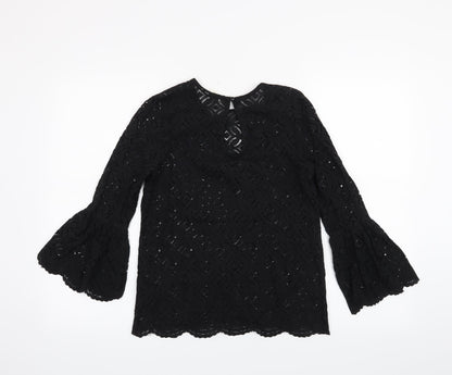 Back view of H&M women’s black basic blouse, size XS
