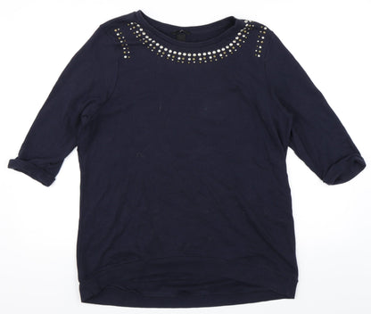 Additional front view of H&M women’s blue pullover sweatshirt, size L