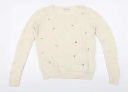 Additional front view of Next women’s white jumper, size UK 8