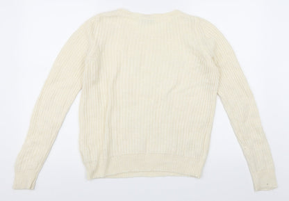 Back view of Next women’s white jumper, size UK 8