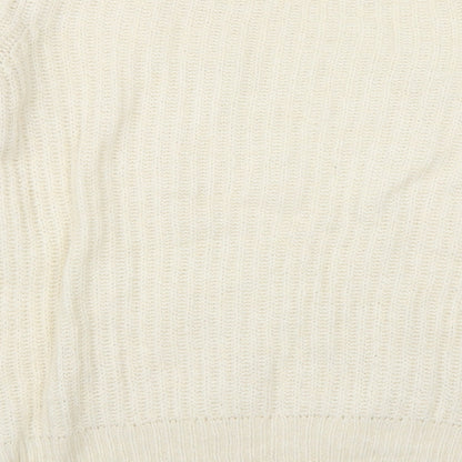 Brand and care label for Next women’s white jumper, size UK 8