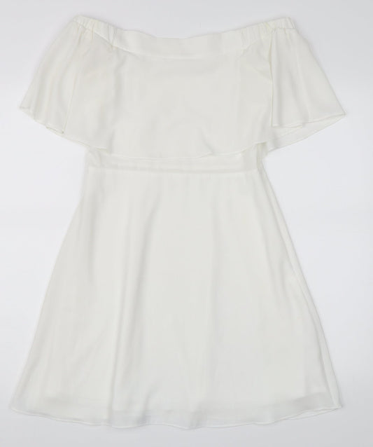 River Island Womens White   Skater Dress  Size 8