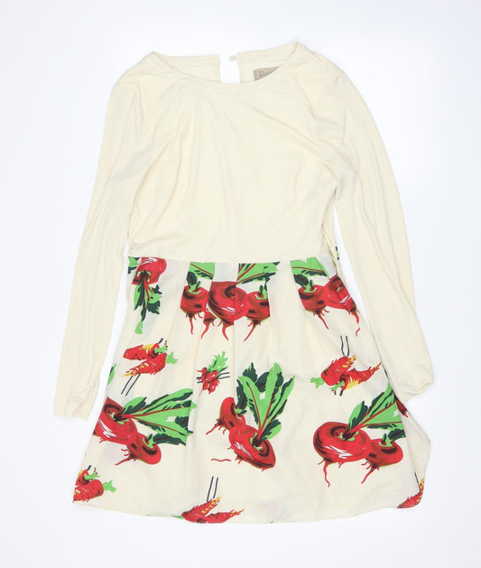 DEEV Womens White   Fit & Flare  Size 10
