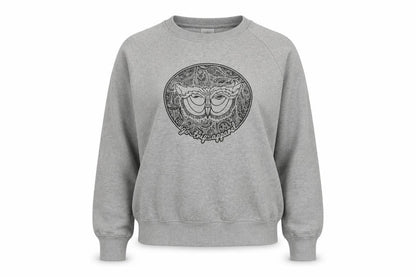 Front view of etm women’s grey jumper, size M