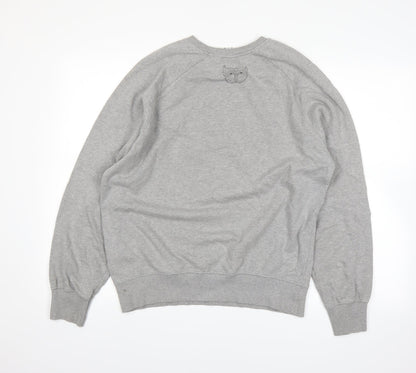 Back view of etm women’s grey jumper, size M