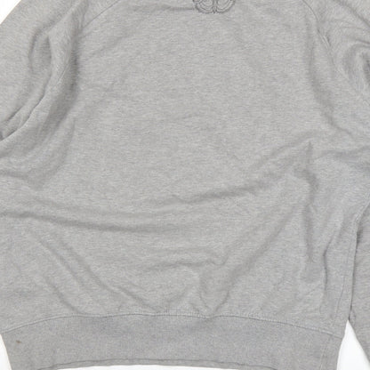Brand and care label for etm women’s grey jumper, size M