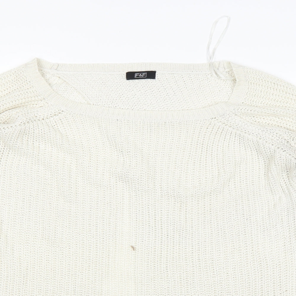 F&F Womens White   Pullover Jumper Size 10