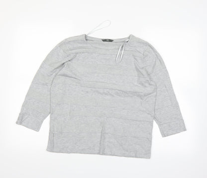 Front view of BHS women’s grey basic t-shirt, size UK 16