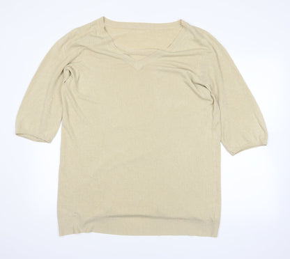 Additional front view of TRUE women’s beige jumper, size UK 22