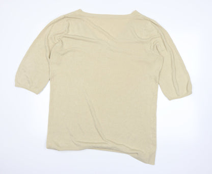 Back view of TRUE women’s beige jumper, size UK 22