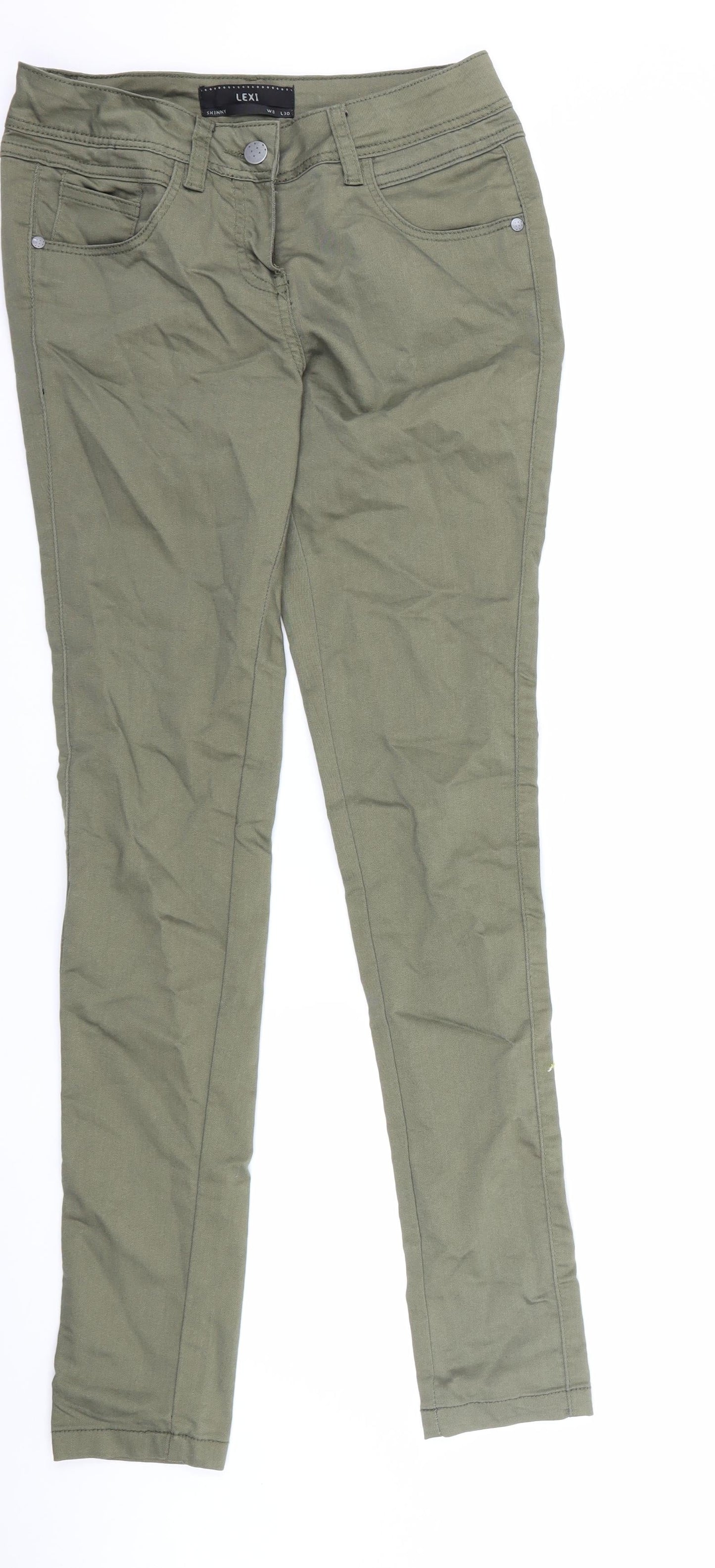 Crafted Womens Green  Denim Skinny Jeans Size 8 L30 in