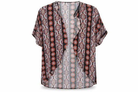 Atmosphere Womens Black Geometric  Cardigan Jumper Size S