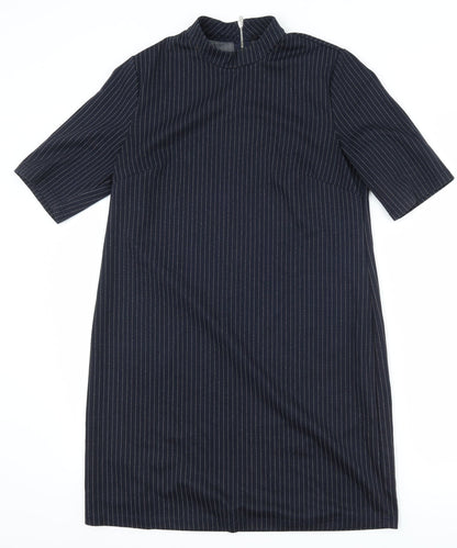 Preloved New Look Womens Blue Striped  Shift  Size 10 - Front