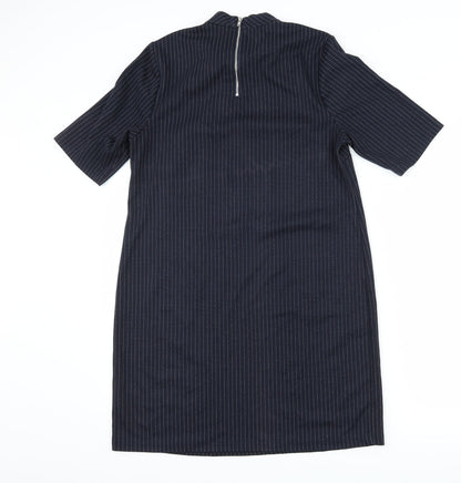 Preloved New Look Womens Blue Striped  Shift  Size 10 - Back