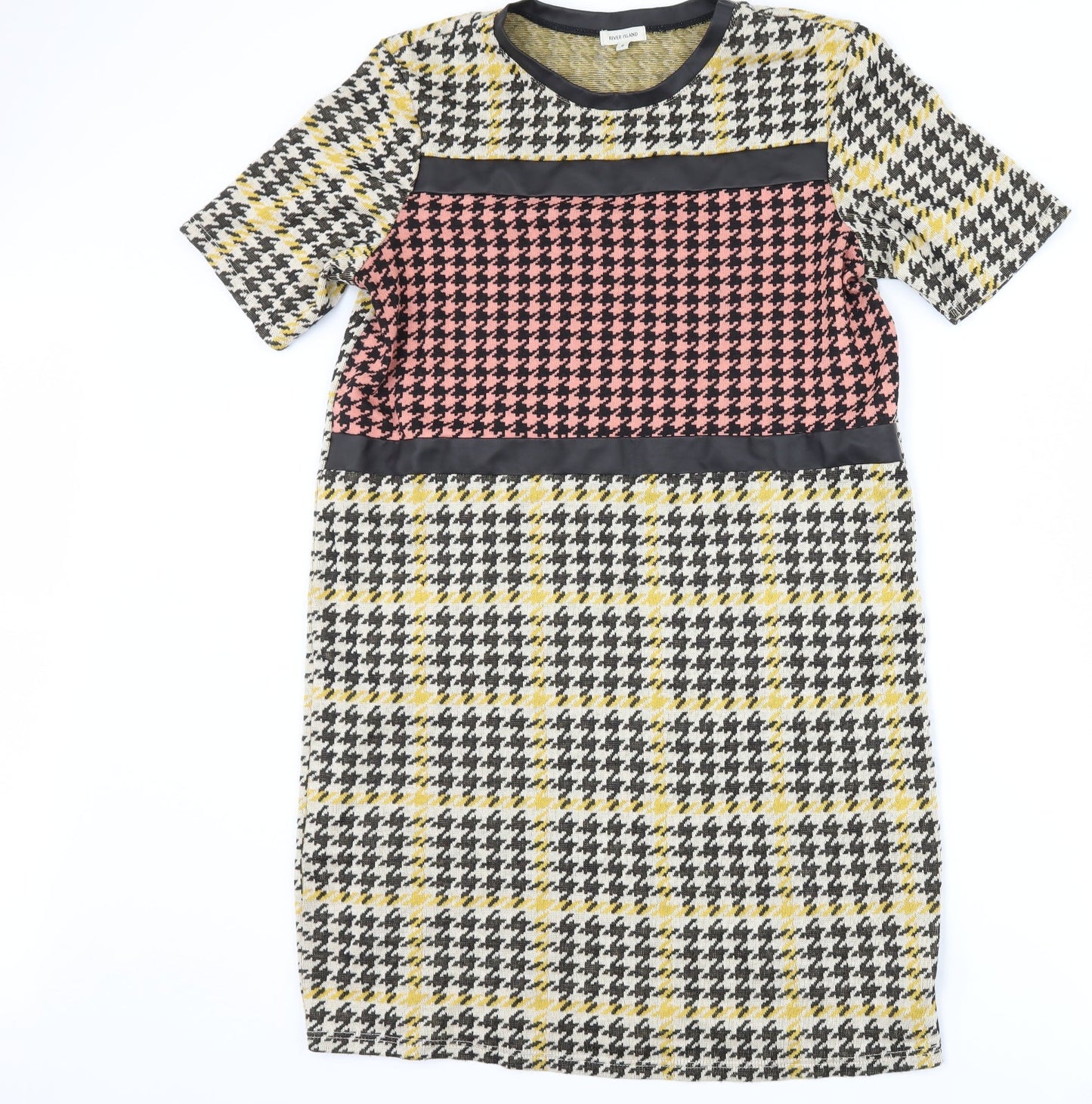 River Island Womens Black Houndstooth  Shift  Size 8