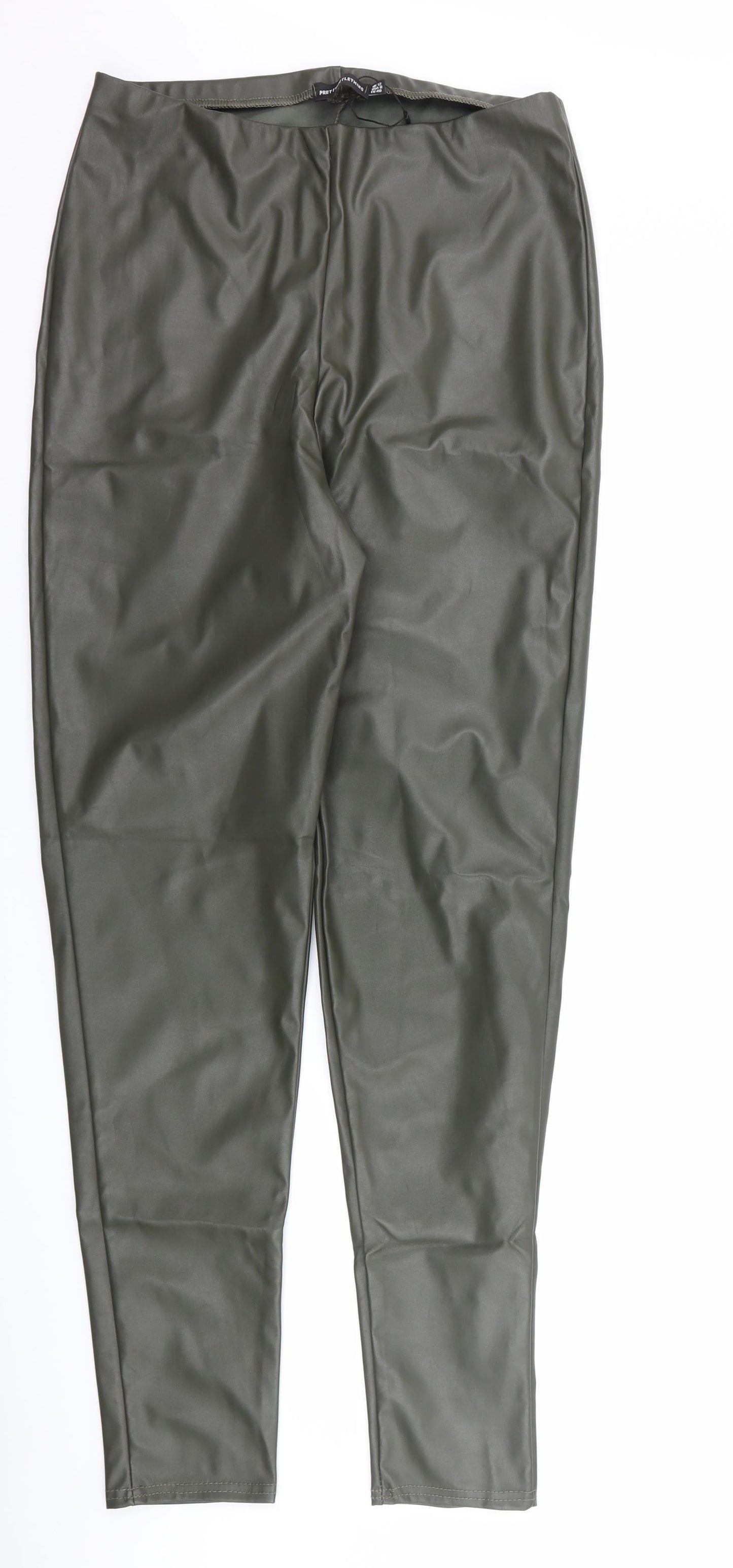 PRETTYLITTLETHING Womens Green   Trousers  Size 12 L30 in