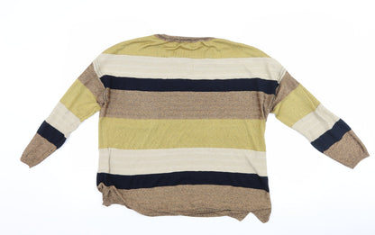 Back view of Next women’s brown striped jumper, size UK 16