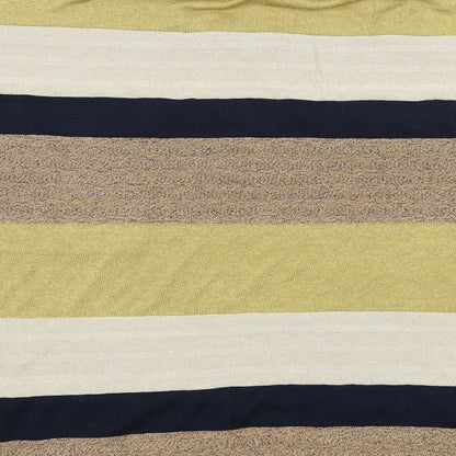 Brand and care label for Next women’s brown striped jumper, size UK 16