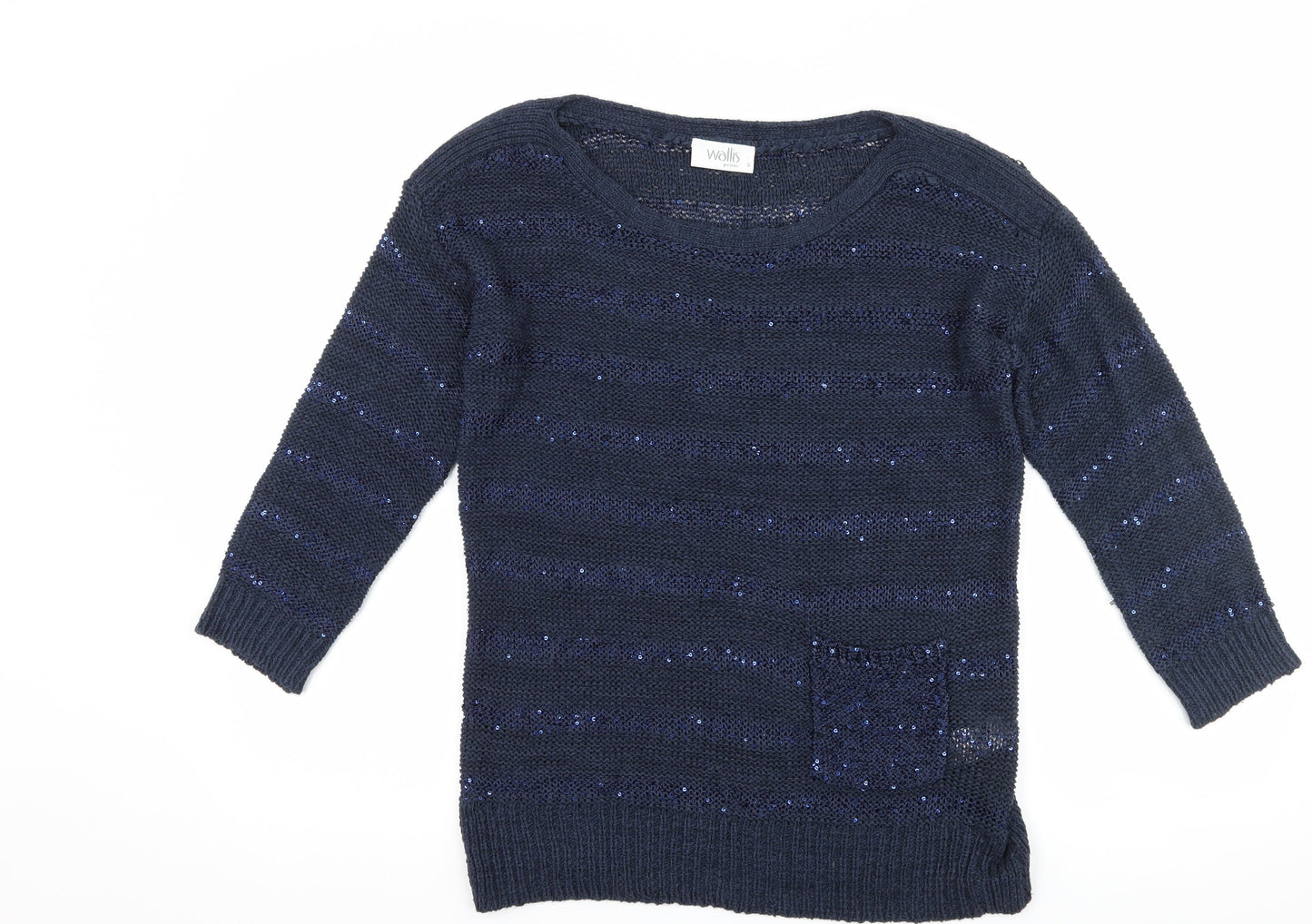 Wallis Womens Blue Striped  Pullover Jumper Size S