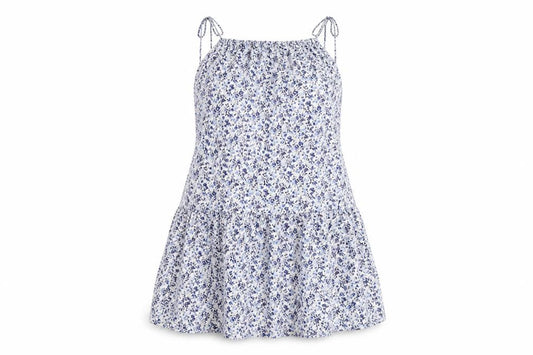 H&M Womens Blue Floral  Tank Dress  Size L