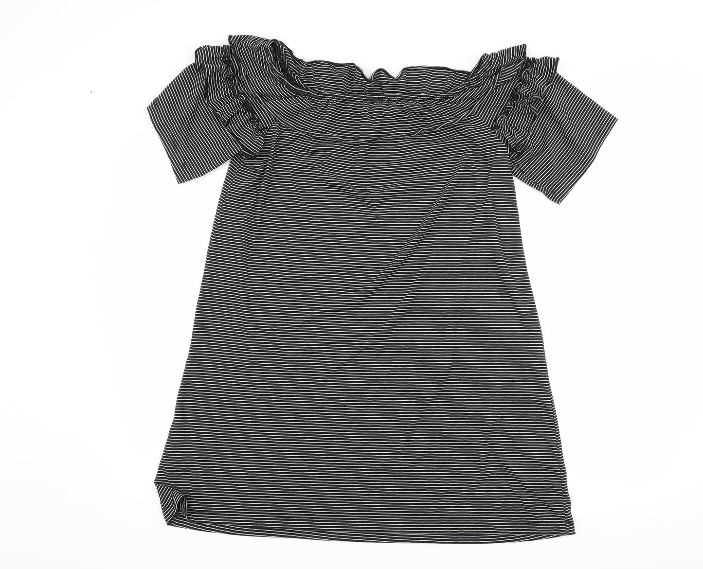 Papaya Womens Black Striped  Shift  Size M